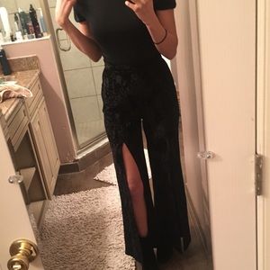 Vintage Black Velvet Bellbottoms